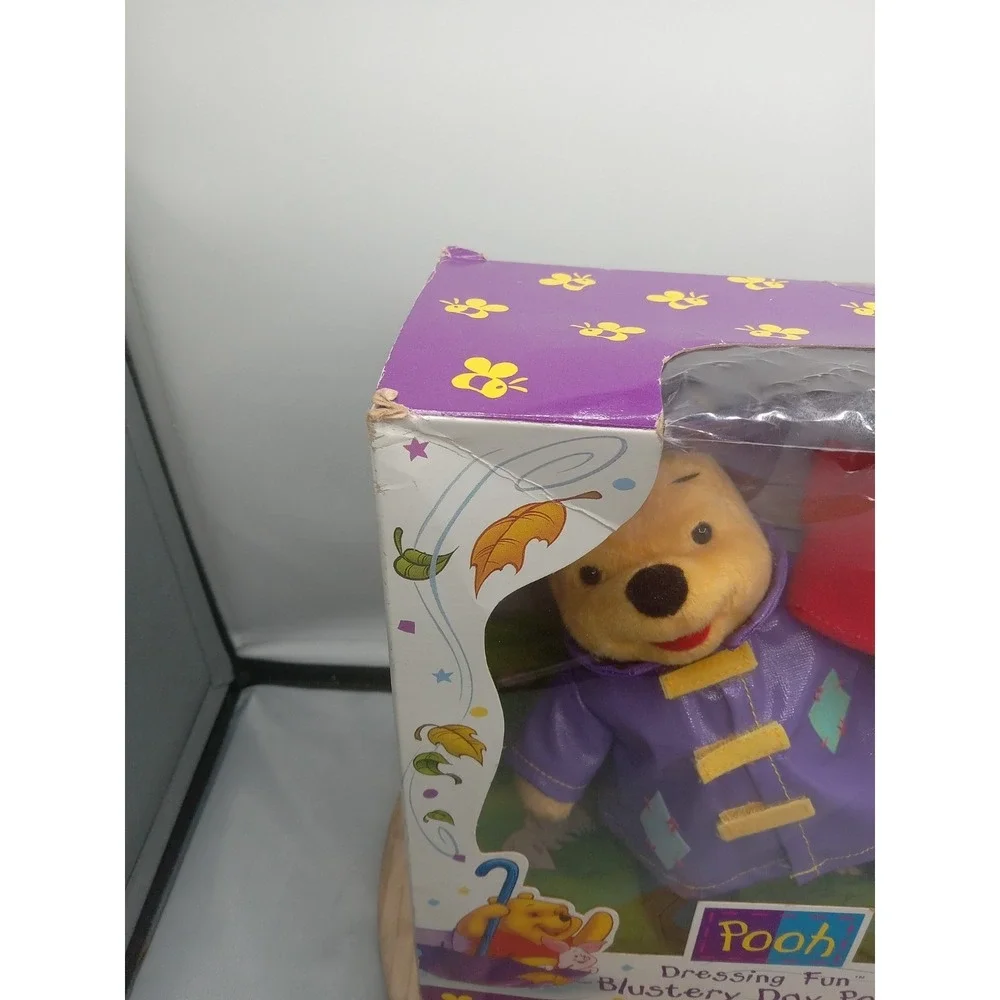 Vintage Mattel 1998 Disney Winnie The Pooh Purple Rain‎ Coat Stuffed Animal 7